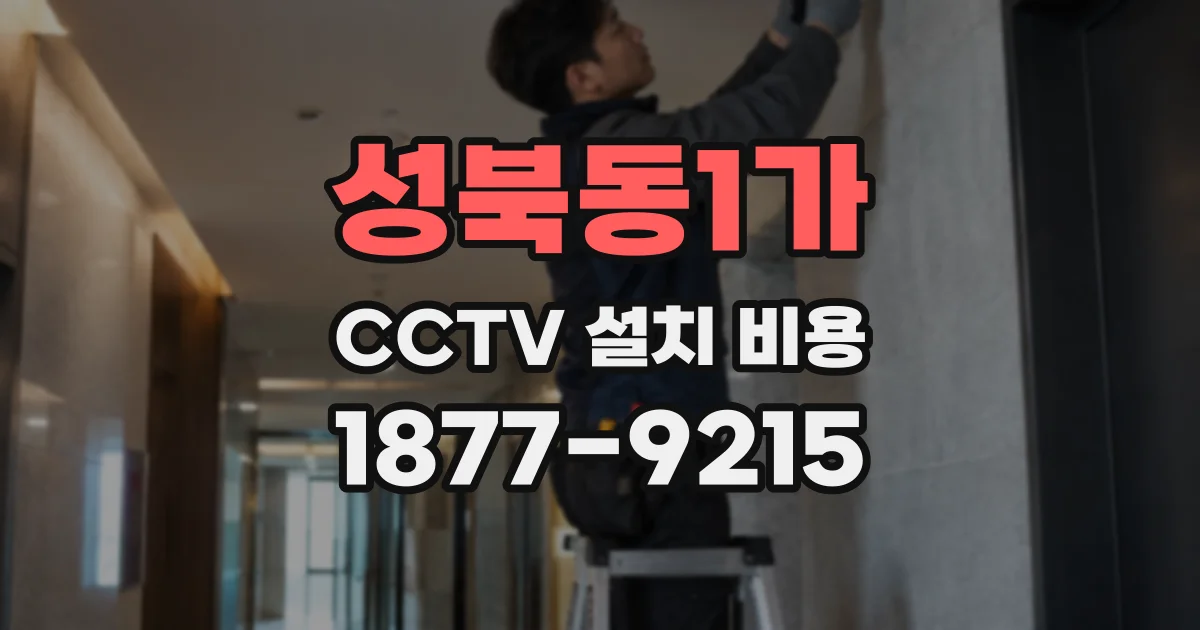 성북동1가 CCTV 설치 비용