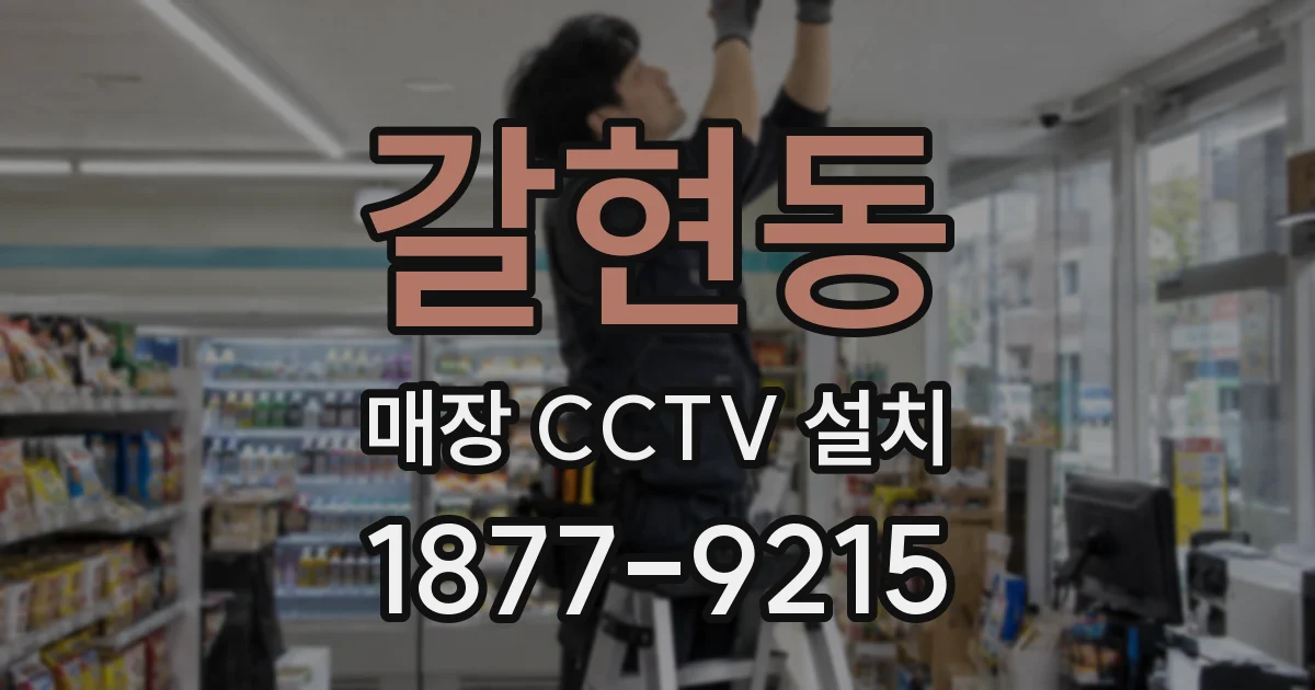 갈현동 매장 CCTV 설치