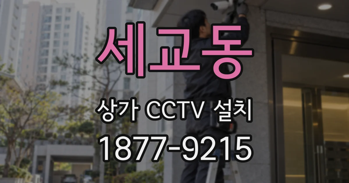 세교동 상가 CCTV 설치