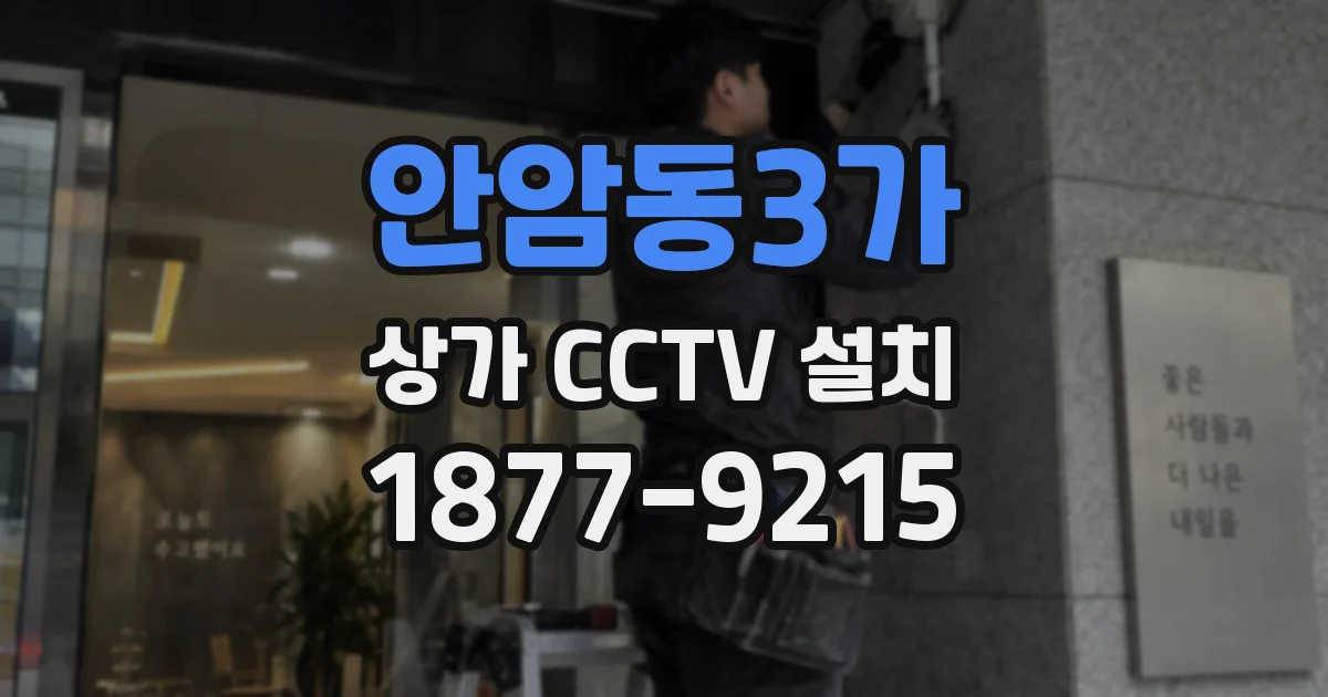안암동3가 상가 CCTV 설치
