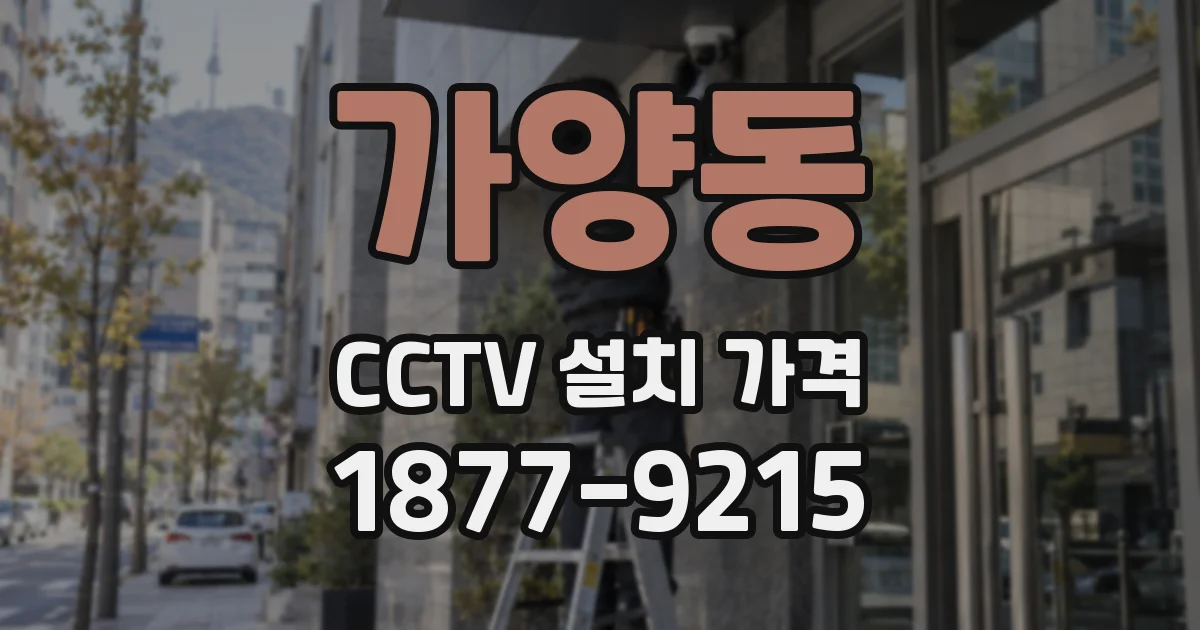 가양동 CCTV 설치 가격