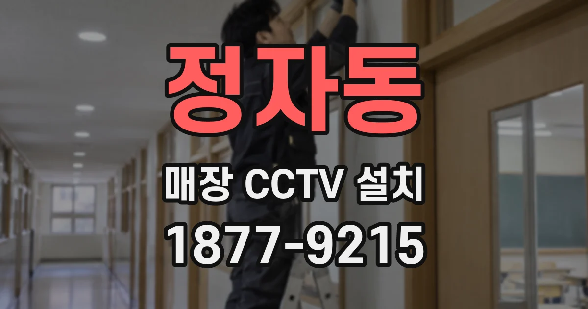 정자동 매장 CCTV 설치