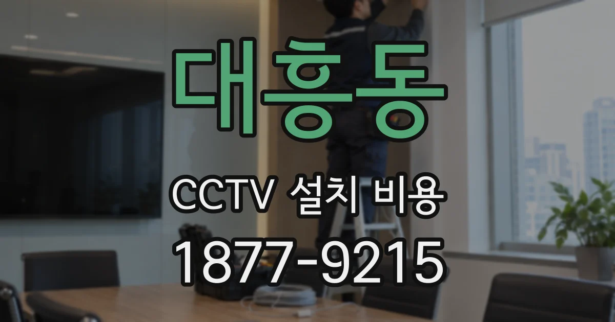 대흥동 CCTV 설치 비용