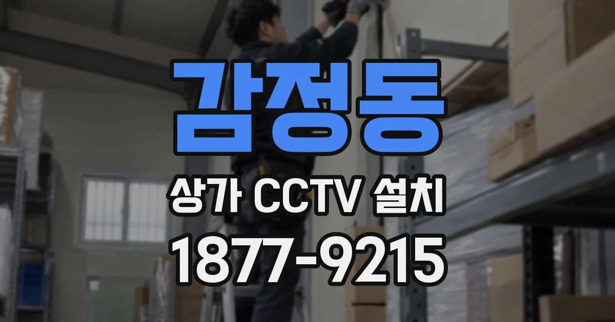 감정동 상가 CCTV 설치
