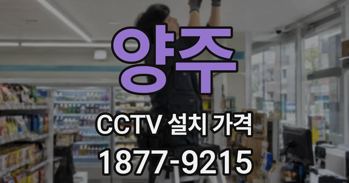 양주 CCTV 설치 가격