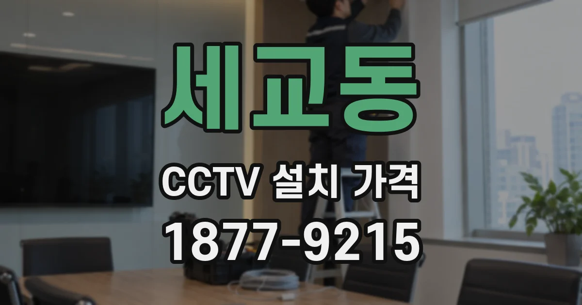 세교동 CCTV 설치 가격