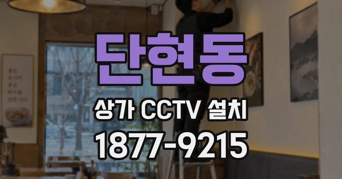 단현동 상가 CCTV 설치