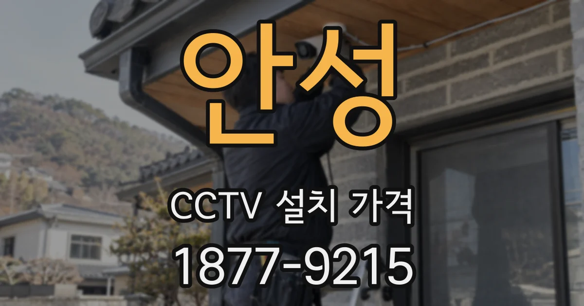 안성 CCTV 설치 가격