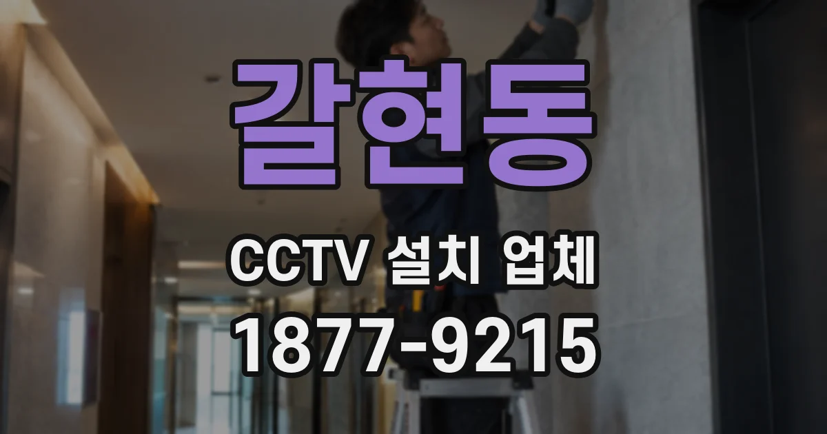 갈현동 CCTV 설치 업체