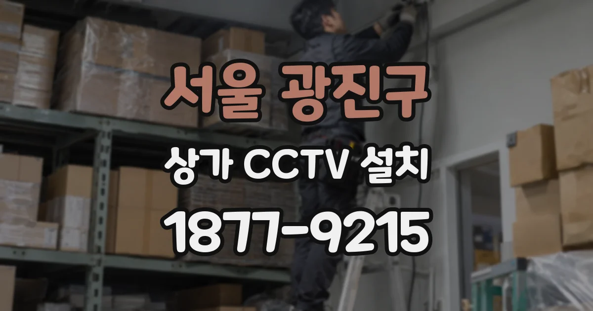 서울 광진구 상가 CCTV 설치