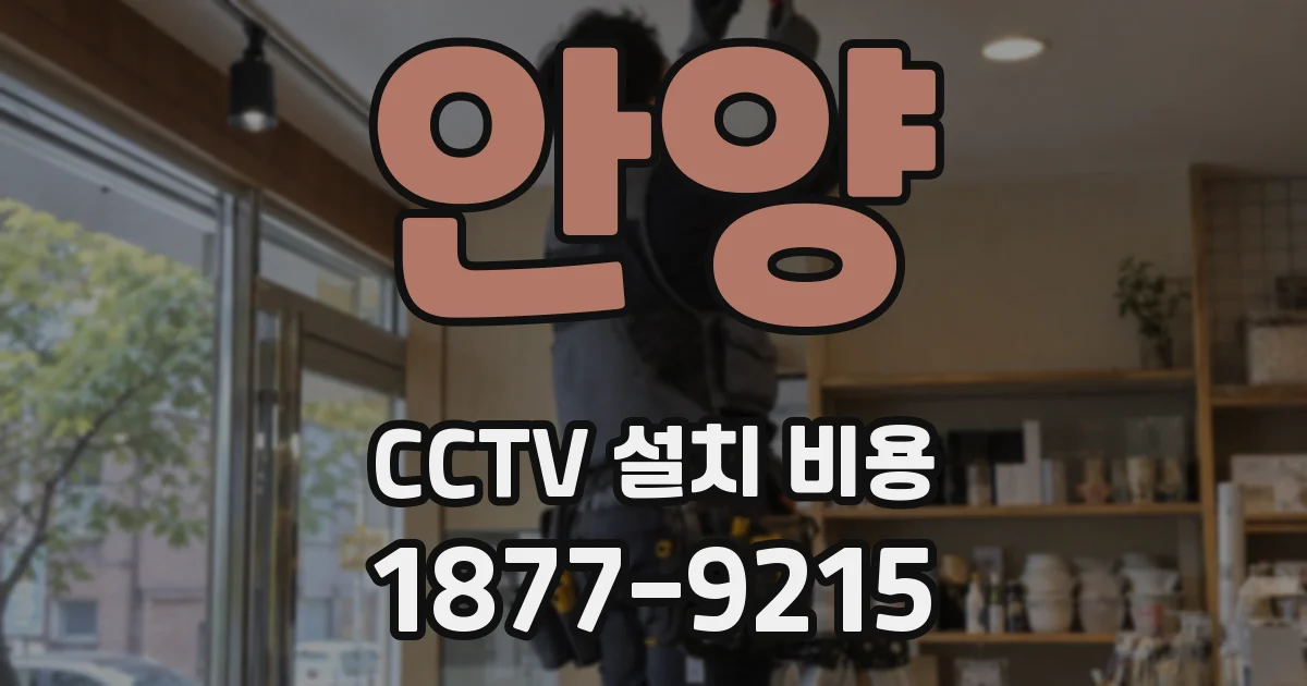 안양 CCTV 설치 비용