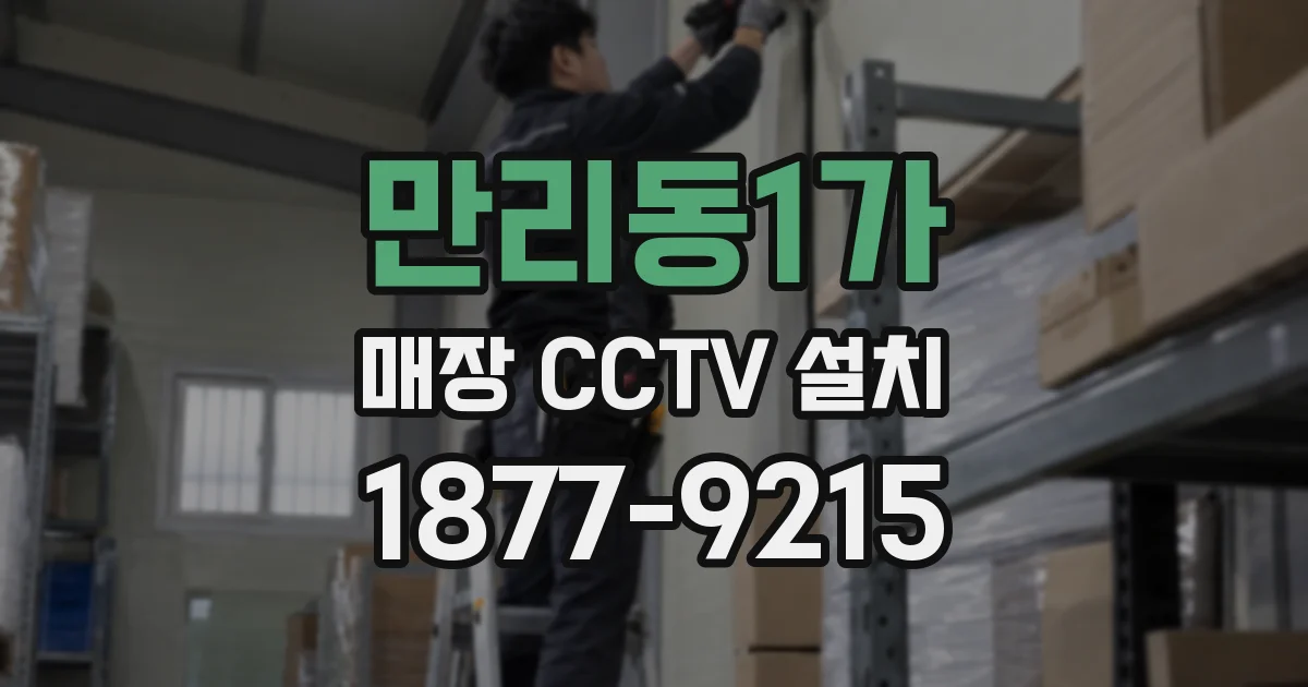 만리동1가 매장 CCTV 설치