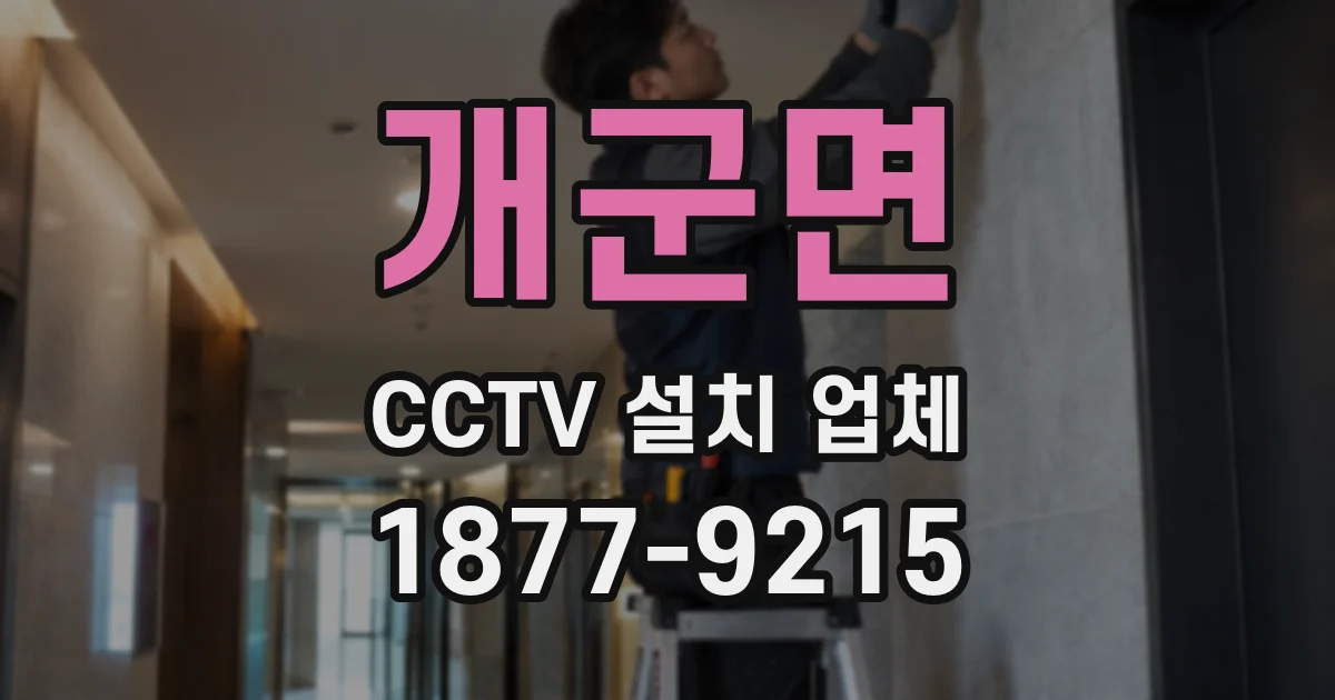 개군면 CCTV 설치 업체