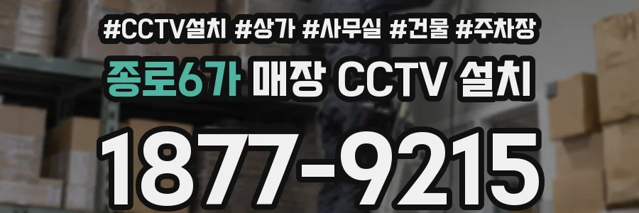 종로6가 매장 CCTV 설치