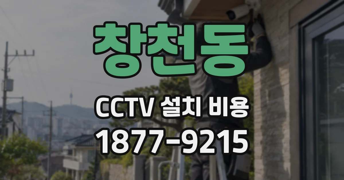 창천동 CCTV 설치 비용
