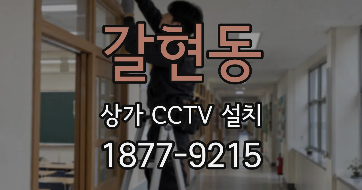 갈현동 상가 CCTV 설치