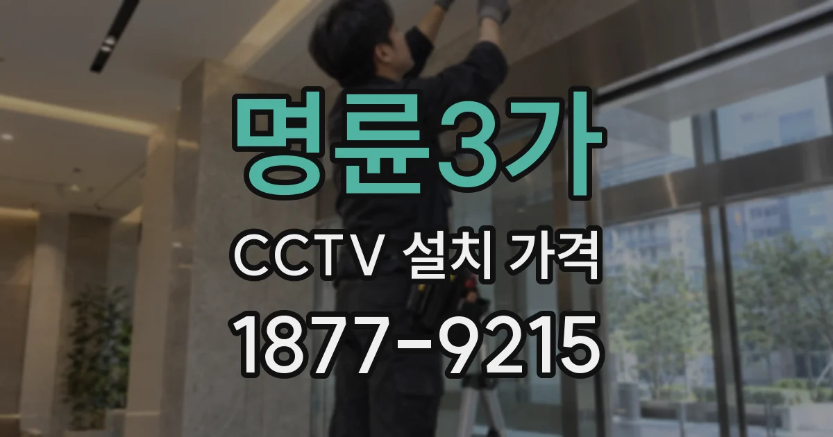 명륜3가 CCTV 설치 가격