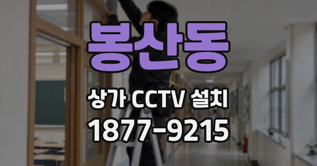 봉산동 상가 CCTV 설치