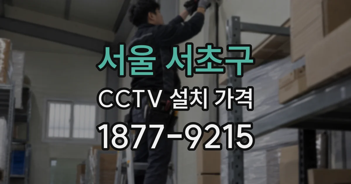 서울 서초구 CCTV 설치 가격