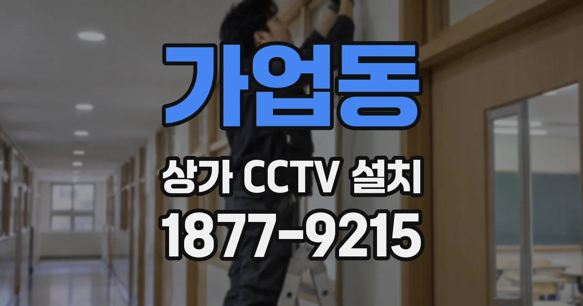 가업동 상가 CCTV 설치