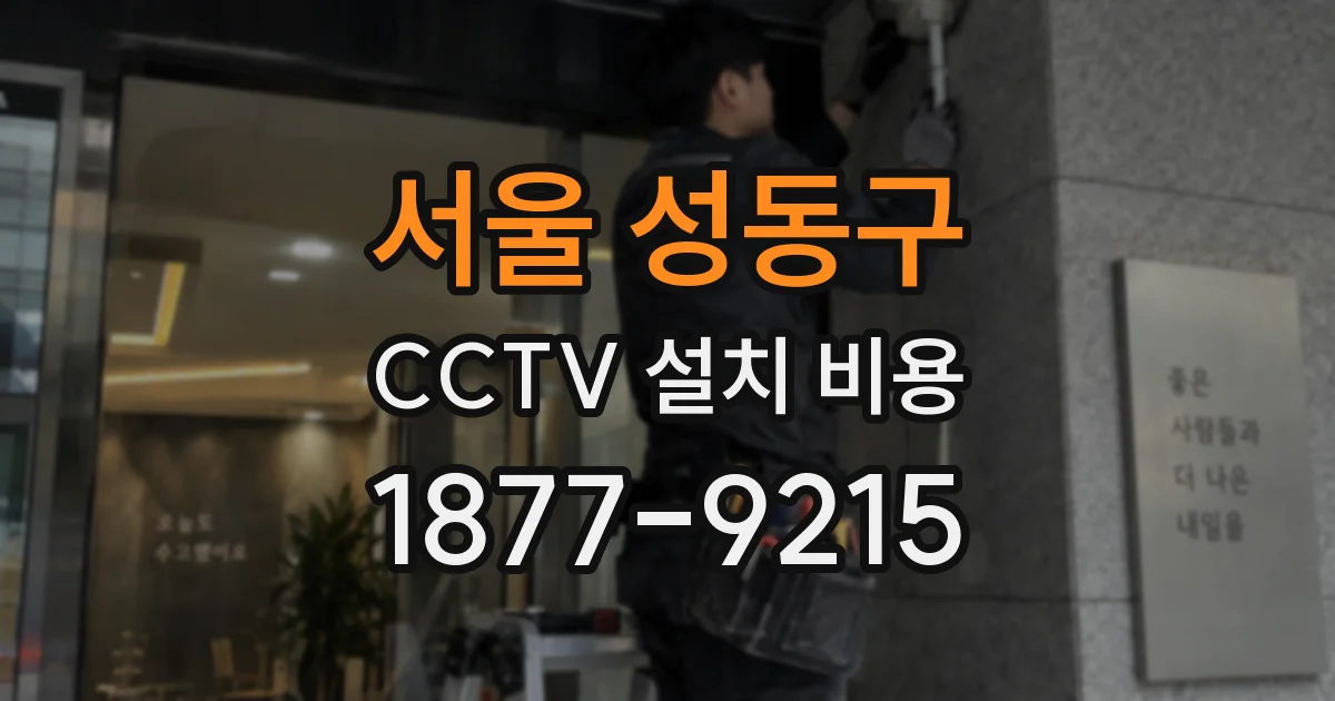 서울 성동구 CCTV 설치 비용