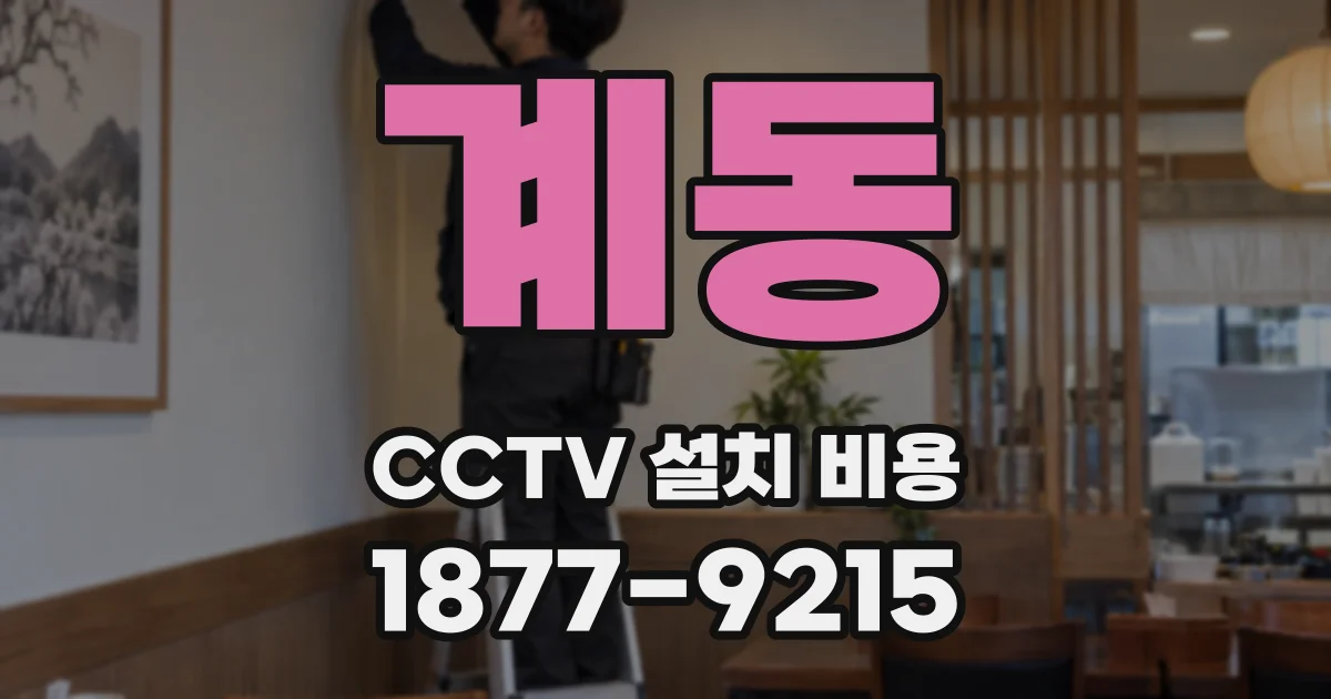 계동 CCTV 설치 비용