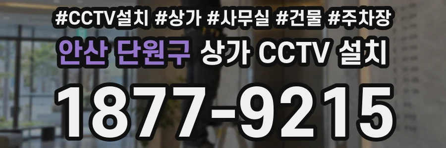 안산 단원구 상가 CCTV 설치