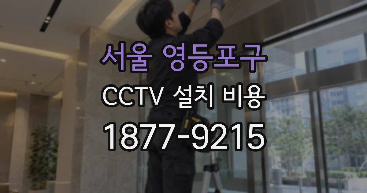 서울 영등포구 CCTV 설치 비용