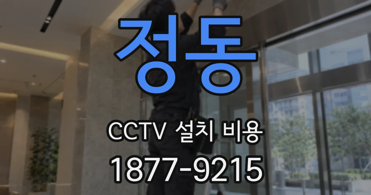 정동 CCTV 설치 비용