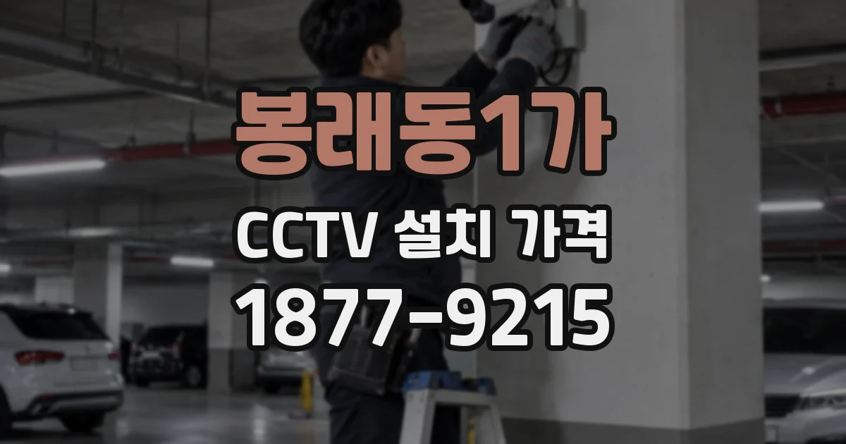 봉래동1가 CCTV 설치 가격
