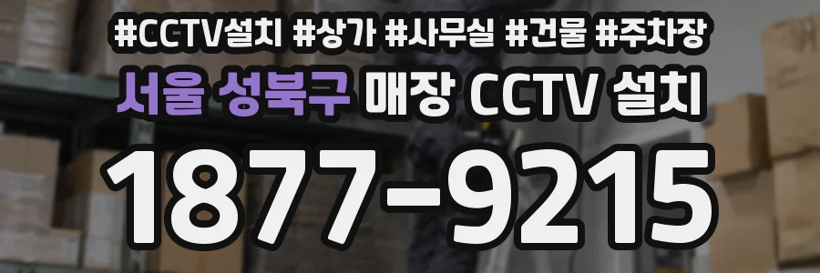 서울 성북구 매장 CCTV 설치