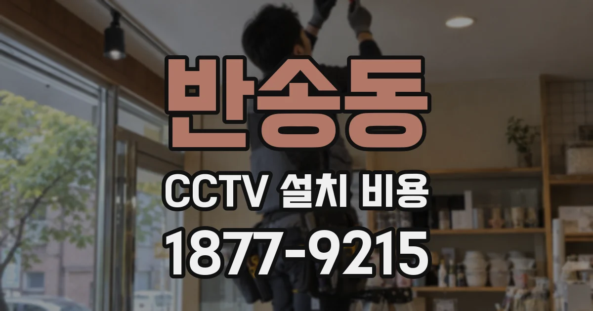 반송동 CCTV 설치 비용