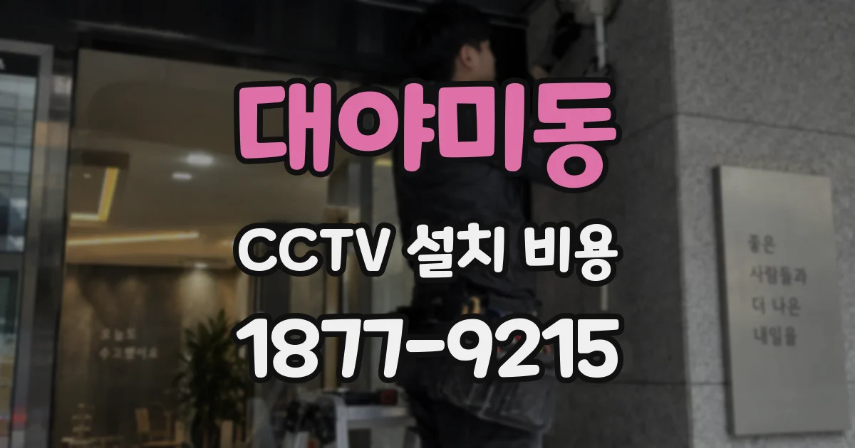 대야미동 CCTV 설치 비용