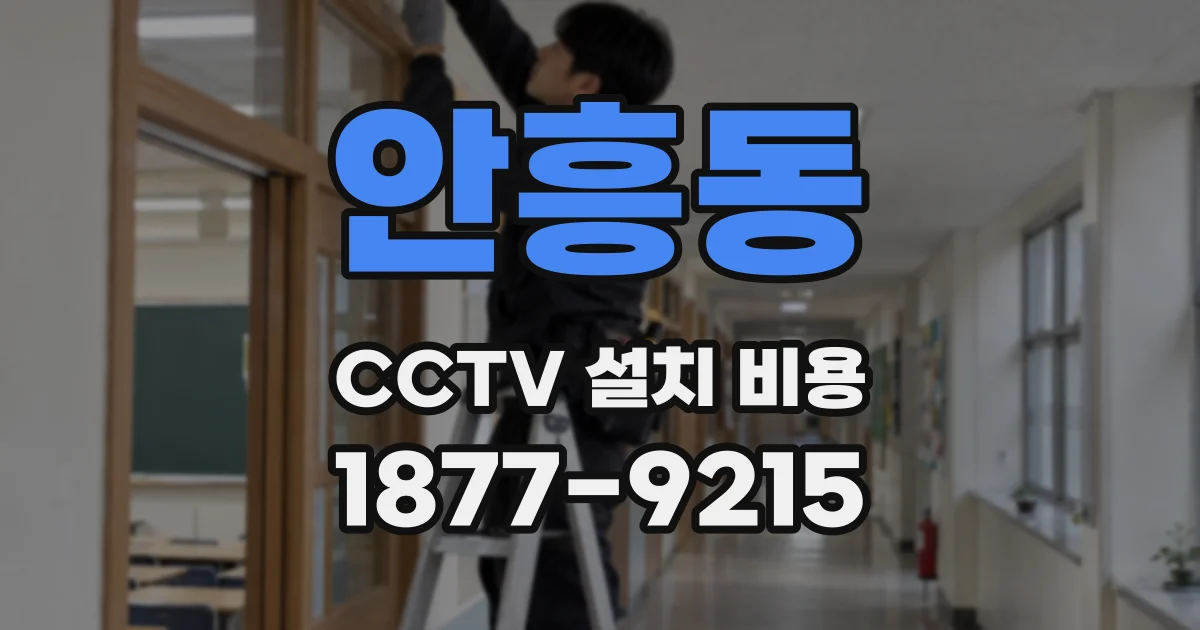 안흥동 CCTV 설치 비용