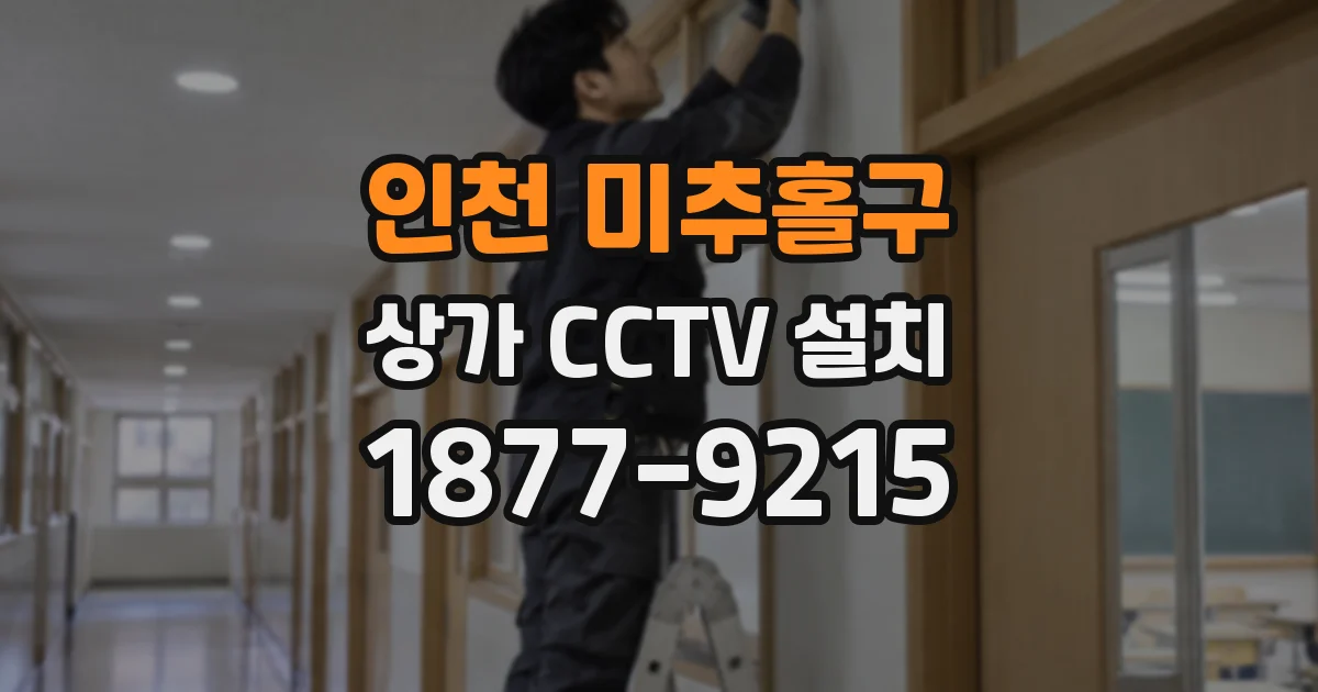 인천 미추홀구 상가 CCTV 설치