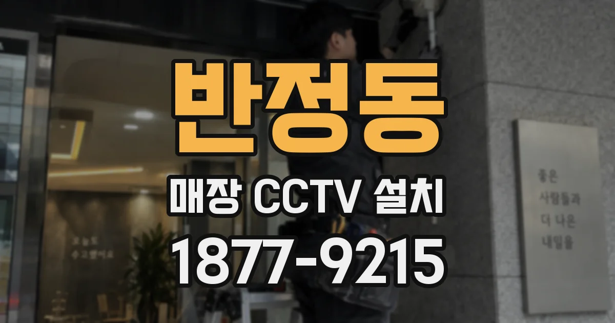 반정동 매장 CCTV 설치