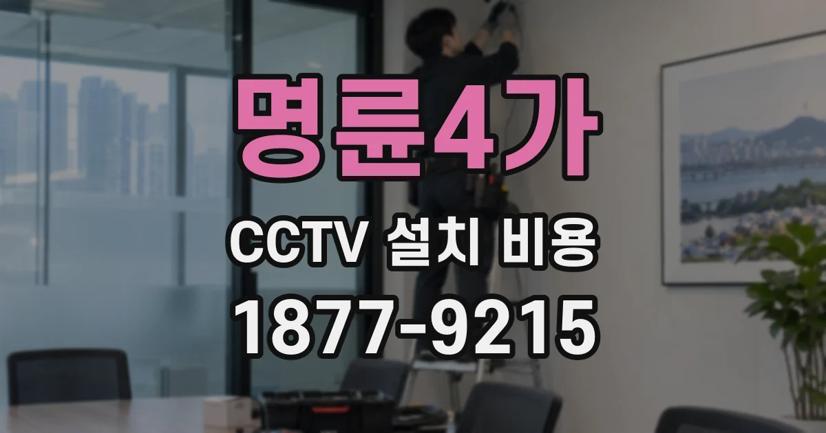 명륜4가 CCTV 설치 비용