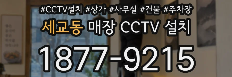 세교동 매장 CCTV 설치