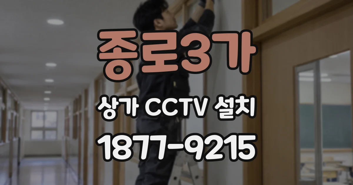 종로3가 상가 CCTV 설치