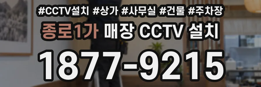 종로1가 매장 CCTV 설치