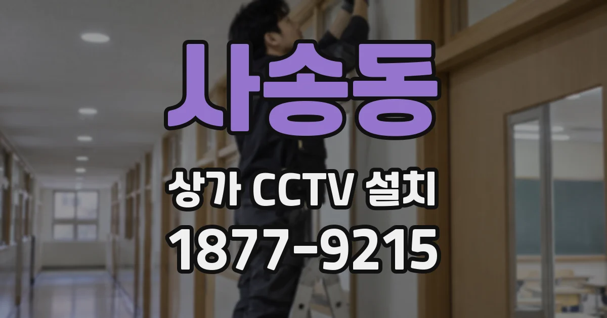 사송동 상가 CCTV 설치