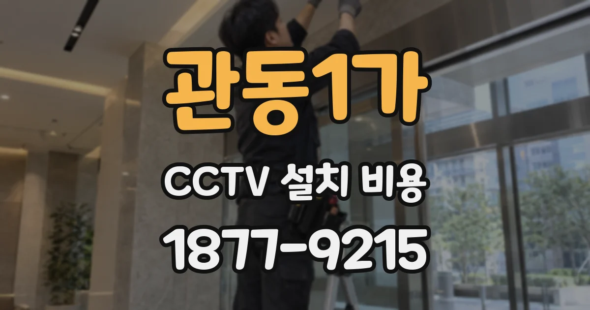 관동1가 CCTV 설치 비용