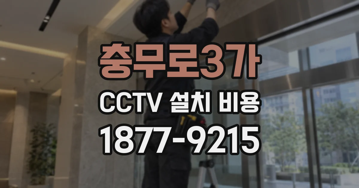충무로3가 CCTV 설치 비용