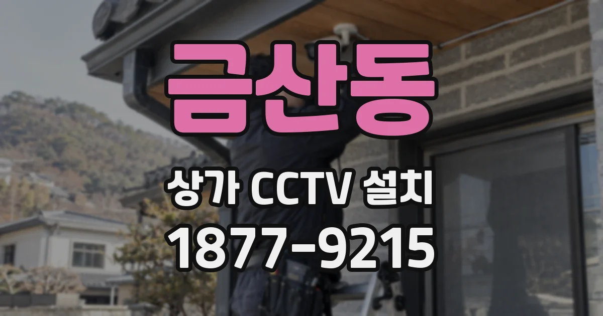 금산동 상가 CCTV 설치
