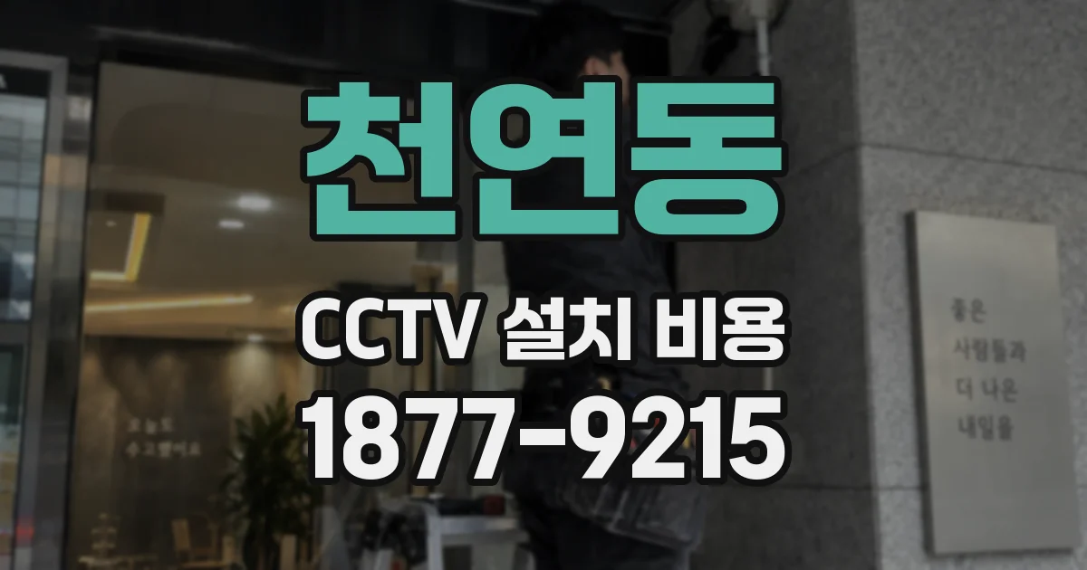 천연동 CCTV 설치 비용