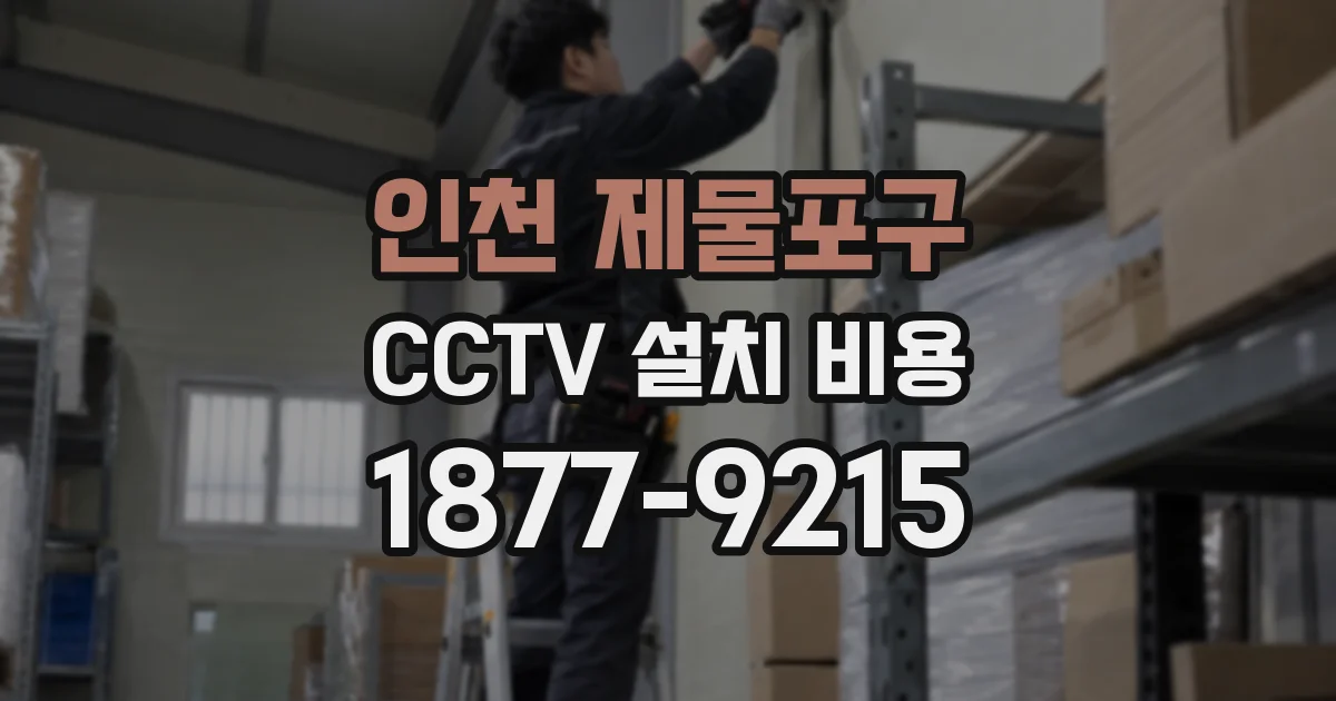 인천 제물포구 CCTV 설치 비용