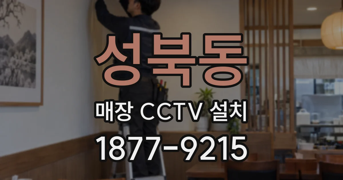 성북동 매장 CCTV 설치
