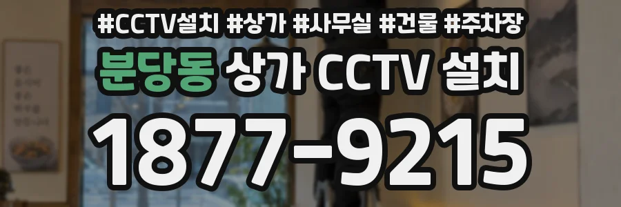 분당동 상가 CCTV 설치