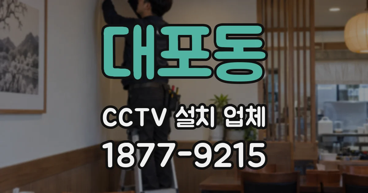 대포동 CCTV 설치 업체