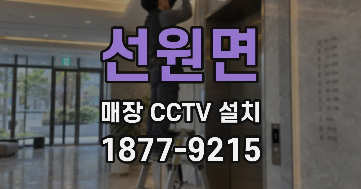 선원면 매장 CCTV 설치